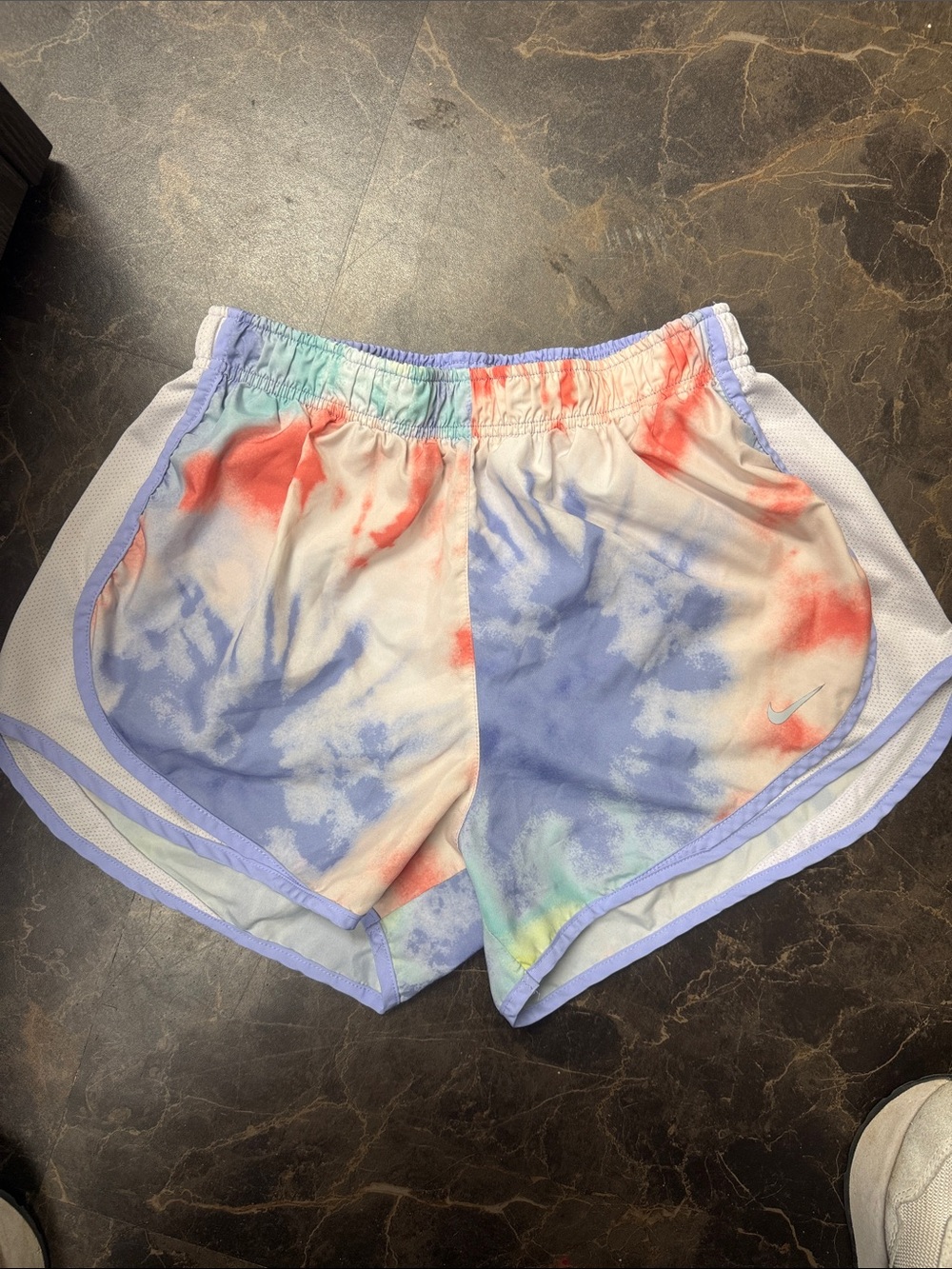 Nike Women's Tie-Dye Athletic Shorts — Lavender, Red & Mint